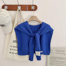 Load image into Gallery viewer, Solid Color Knitted Knotted Shawl–Casual & Cozy