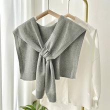 Load image into Gallery viewer, Solid Color Knitted Knotted Shawl–Casual & Cozy