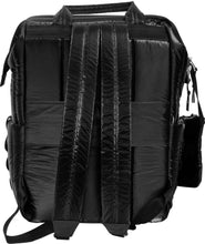 Cargar imagen en el visor de la galería, Joan & David Tubular Quilted Metallic Puffer Nylon 18 Inch Square Workbook Backpack