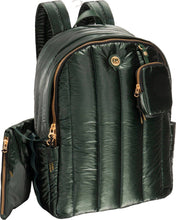 Load image into Gallery viewer, Joan & David Tubular Quilted Metallic Puffer Nylon 18 Inch Workbook Backpack