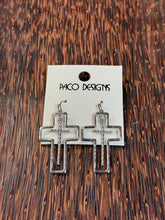 Cargar imagen en el visor de la galería, Double Cross Charm Dangle Earrings