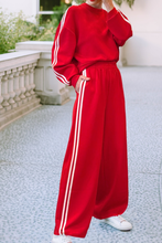 Cargar imagen en el visor de la galería, LDC Striped Crewneck Pullover Sweatpants 2pcs Outfit