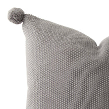 Cargar imagen en el visor de la galería, Aria Cotton Seedstitch Pillow and Throw Set with Pompoms: Cream