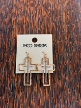 Cargar imagen en el visor de la galería, Double Cross Charm Dangle Earrings

