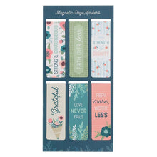 Cargar imagen en el visor de la galería, Magnetic Bookmark Set Floral Garden
