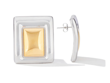 Load image into Gallery viewer, Curved Framed Earring - Two Tone
