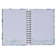 Cargar imagen en el visor de la galería, Journal Wirebound White/Teal Floral Be Still  Ps. 46:10
