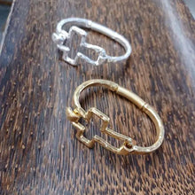 Cargar imagen en el visor de la galería, Beautiful Cross Cuff Bracelet Gold or Silver
