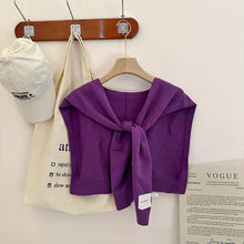 Cargar imagen en el visor de la galería, Solid Color Knitted Knotted Shawl–Casual &amp; Cozy
