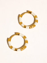 Load image into Gallery viewer, Avielle 18K Gold Vintage Enamel Hoop Earring
