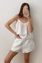 Cargar imagen en el visor de la galería, CWSPJ0050_SOLID COLOR COTTON HALTER  SHORTS PAJAMA SET
